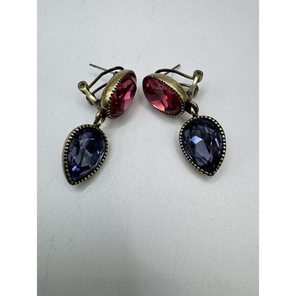 Heidi Daus Signature Style Crystal Drop Earrings Pierced With Omega Back - Picture 8 of 8